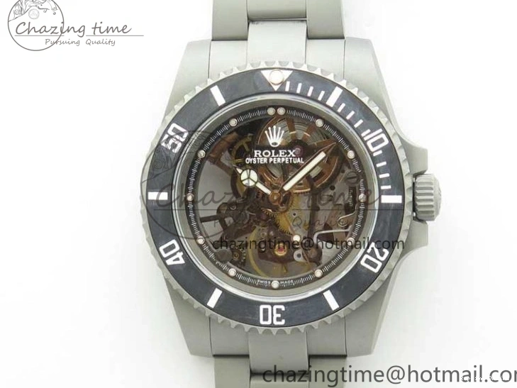 0522 Submariner 116610 Andrea Pirlo Sandblasted ROF Best Edition Carbon Bezel on Skeleton DIal SA TimelessDesign 2789